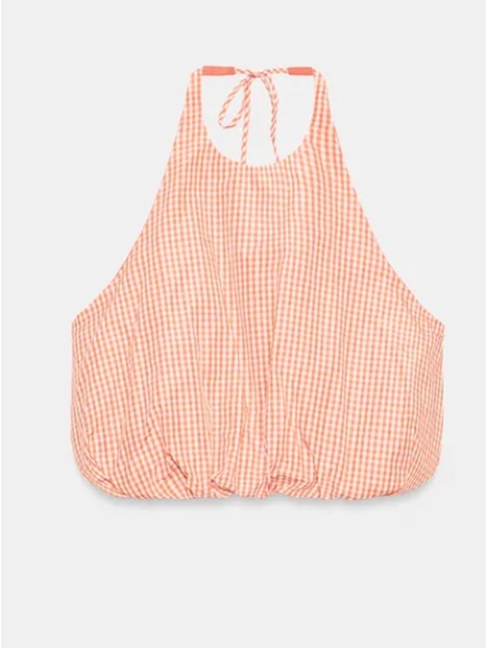 Zara Peach Gingham Halter Crop Top. POP